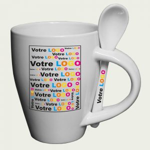 Mug publicitaire Personnalisé avec Cuillère avec logo, texte ou photo