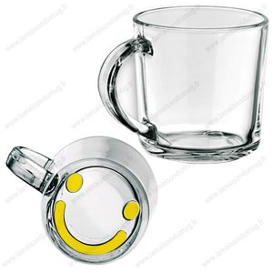 Mug verre marqué Smiley jaune