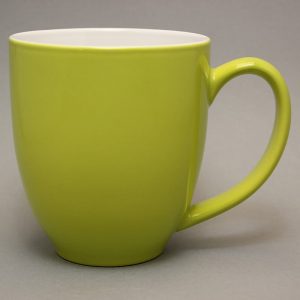 grand mug publicitaire vert-feuille et tasse publicitaire